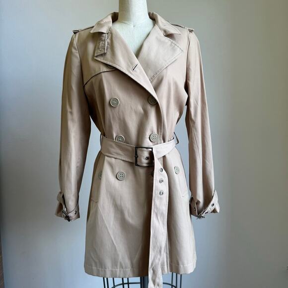 Vintage DKNY Belted Khaki Trench Coat - Picture 2 of 8